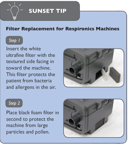Sunset Healthcare CPAP Filter Foam Reusable 2 per Pack Black No Tab #CF1009F