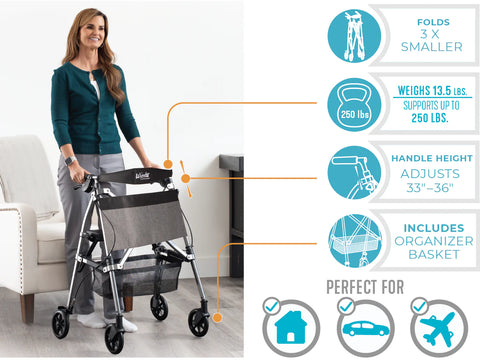 Stander Wonder Rollator #4350-BW, 1 EACH