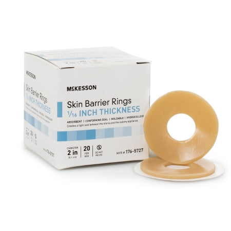 Skin Barrier Ring Moldable, Standard Wear Adhesive without Tape Without Flange Universal System Hydrocolloid 2 Inch Diameter X 1/16 Inch Thickness