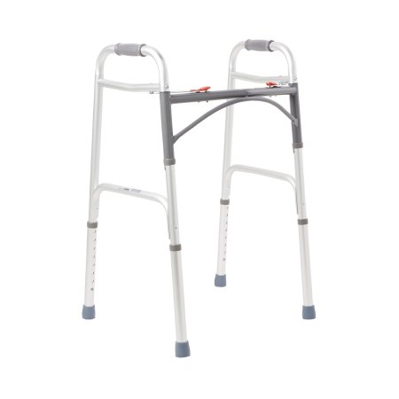 Folding Walker Adjustable Height McKesson Aluminum Frame 350 lbs. Weight Capacity 32 to 39 Inch Height