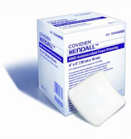 Antimicrobial Foam Dressing Kendall™ AMD 6 X 6 Inch Sterile