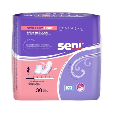 Bladder Control Pad Seni® Lady Light 8.9 Inch Length Light Absorbency One Size Fits Most Adult Female Disposable