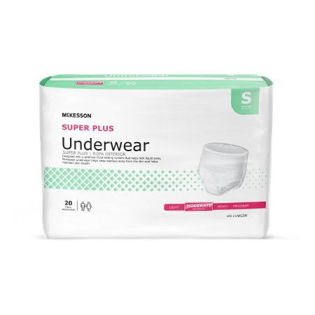 Unisex Adult Absorbent Underwear Super Plus Pull On with Tear Away Seams Small Disposable Moderate Absorbency