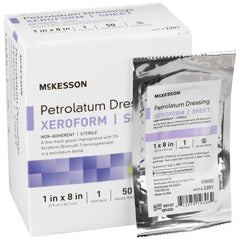 Xeroform Petrolatum Impregnated Dressing 1 X 8 Inch Gauze Bismuth Tribromophenate (Xeroform) Sterile