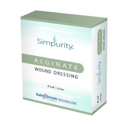Alginate Dressing Simpurity™ 8 X 8 Inch Square Calcium Alginate Sterile