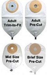 Urinary Pouch Nu-Flex™ 11 Inch Length 1-1/4 Inch Stoma Convex, Pre-Cut