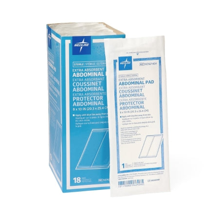 Abdominal Pad Nonwoven Cellulose 8 X 10 Inch Rectangle Sterile