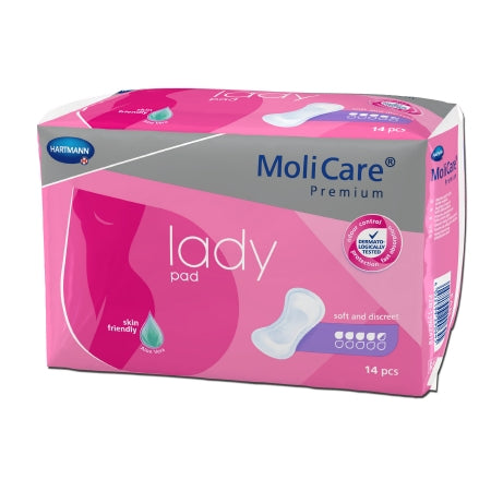 Bladder Control Pad MoliCare® Premium Lady Pads 6-1/2 X 16 Inch Moderate Absorbency Polymer Core One Size Fits Most Adult Female Disposable