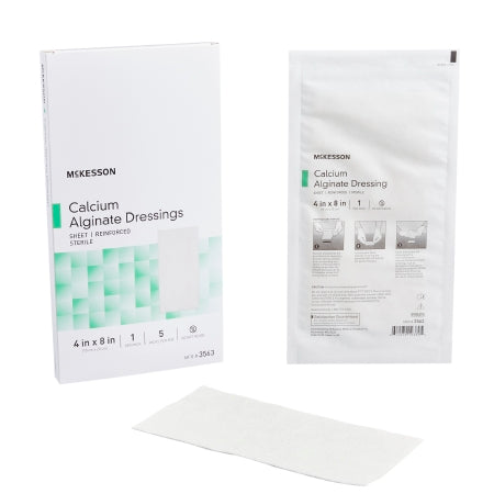 Alginate Dressing 4 X 8 Inch Rectangle Calcium Alginate Sterile