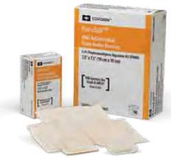 Antimicrobial Foam Dressing Kendall™ AMD 1-3/4 X 3-1/4 Inch Adhesive with Border Sterile