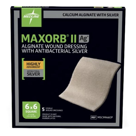 Silver Alginate Dressing Maxorb® II 6 X 6 Inch Square Sterile