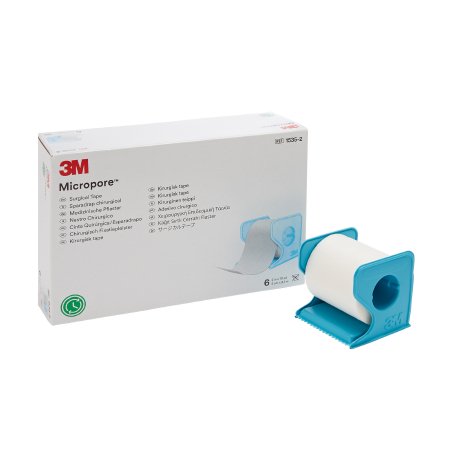 Medical Tape with Dispenser 3M™ Micropore™ Skin Friendly Paper 2 Inch X 10 Yard White NonSterile