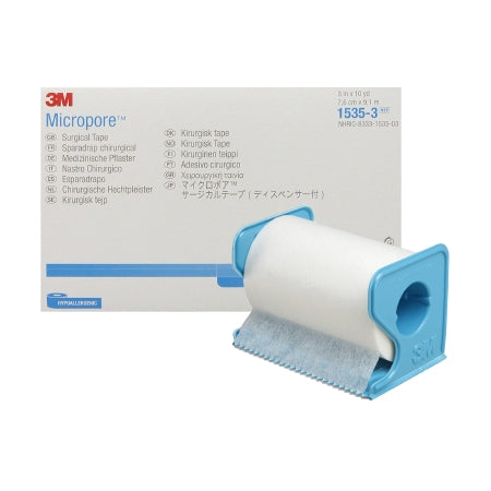 Medical Tape with Dispenser 3M™ Micropore™ Skin Friendly Paper 3 Inch X 10 Yard White NonSterile