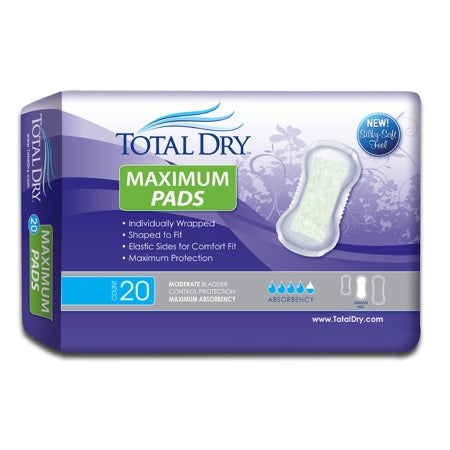 Bladder Control Pad TotalDry™ 13-3/4 Inch Length Moderate Absorbency Polymer Core Regular Adult Female Disposable