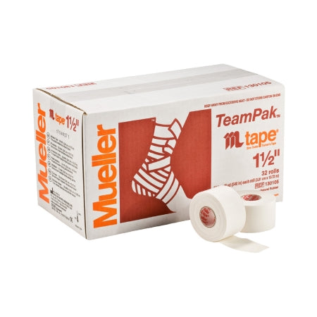Athletic Tape Mueller® Mtape Easy Tear Cotton / Zinc Oxide 1-1/2 Inch X 15 Yard White NonSterile