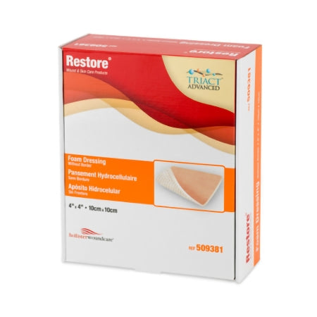 Foam Dressing Restore™ 4 X 4 Inch Square Non-Adhesive without Border Sterile