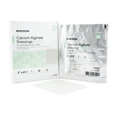 Silver Alginate Dressing 4 X 4-3/4 Inch Rectangle Sterile