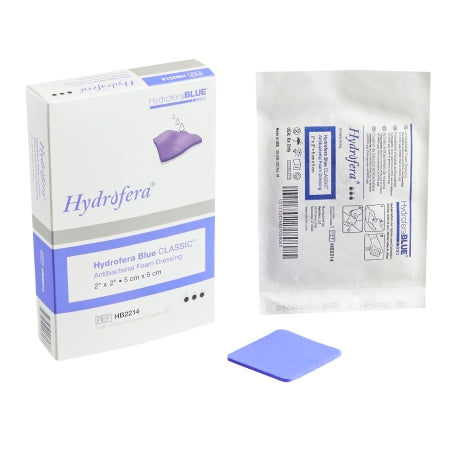 Antibacterial Foam Dressing HydroferaBLUE® Classic 2 X 2 Inch Square Non-Adhesive without Border Sterile