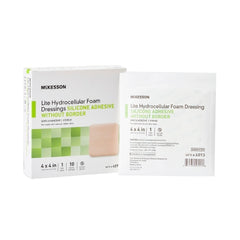 Thin Silicone Foam Dressing Lite 4 X 4 Inch Square Silicone Gel Adhesive without Border Sterile