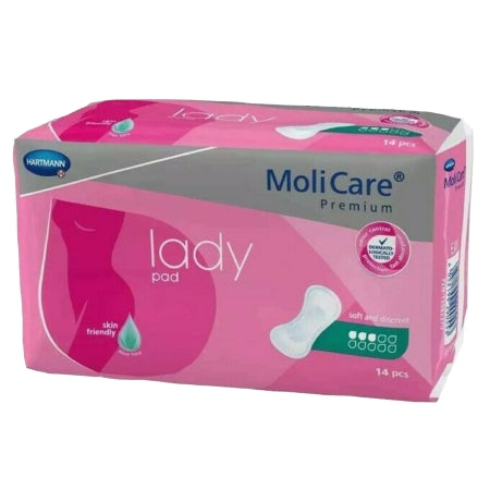 Bladder Control Pad MoliCare® Premium Lady Pads 5-51/2 X 13 Inch Moderate Absorbency Polymer Core One Size Fits Most Adult Female Disposable