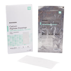 Silver Alginate Dressing 4 X 8 Inch Rectangle Sterile