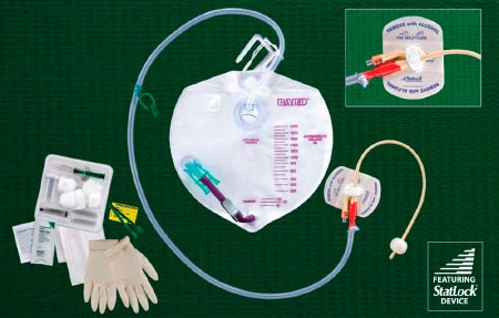 Indwelling Catheter Tray Lubri-Sil® I.C. Complete Care® Foley 16 Fr. 5 cc Balloon Antimicrobial Coated Silicone