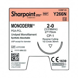 Monoderm Undyed Reverse Cutting Absorbable Needle Suture