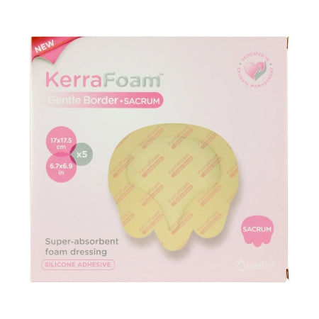Silicone Foam Dressing KerraFoam™ Gentle Border 6-7/10 X 6-9/10 Inch Sacral Silicone Adhesive with Border Sterile