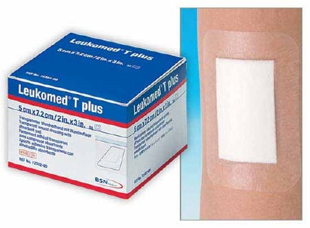 Transparent Film Dressing with Pad Leukomed®T plus Rectangle 2 X 3 Inch 2 Tab Delivery Without Label Sterile