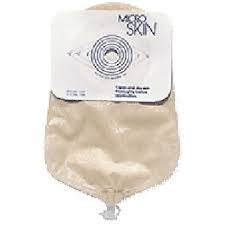 Urostomy Pouch MicroSkin® One-Piece System 9 Inch Length 1-1/4 Inch Stoma Drainable Flat, Pre-Cut