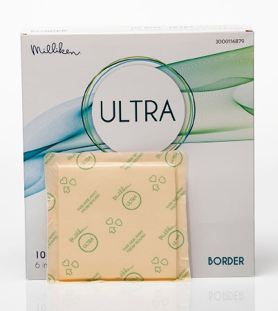 Silicone Foam Dressing ULTRA 6 X 6 Inch Square Silicone Adhesive with Border Sterile