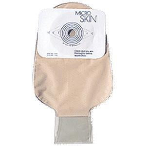 Colostomy Pouch MicroSkin® One-Piece System 11 Inch Length 1-1/4 Inch Stoma Drainable Flat, Pre-Cut