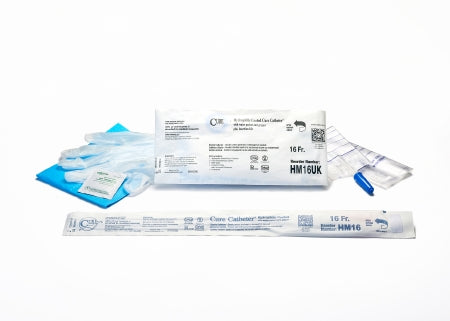 Urethral Catheter Kit Cure Catheter™ U-Shape Straight Tip 16 Fr. Hydrophilic Coated PVC