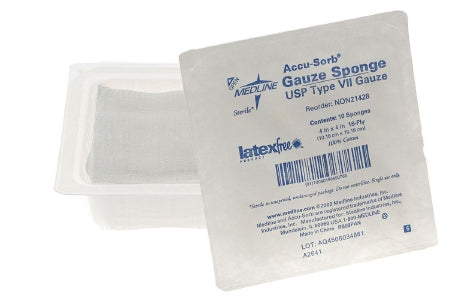 USP Type VII Gauze Sponge Cotton 16-Ply 4 X 4 Inch Square Sterile