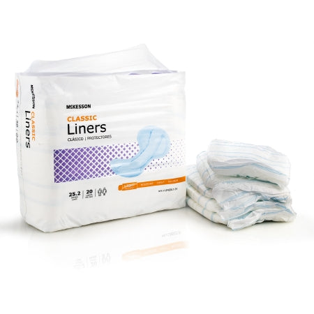 Incontinence Liner Classic 25-1/5 Inch Length Light Absorbency Polymer Core One Size Fits Most Adult Unisex Disposable
