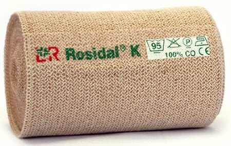 Compression Bandage Rosidal® K 4 Inch X 5-1/2 Yard High Compression Clip Detached Closure Tan NonSterile