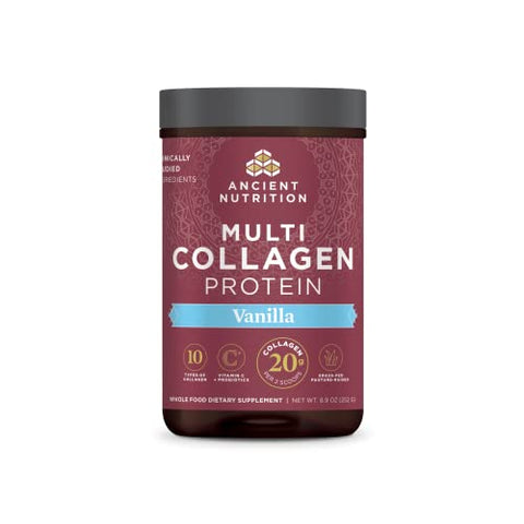 Collagen Powder Protein with Vitamin C and Probiotics by Ancient Nutrition, Multi Collagen Protein, Unflavored, 24 Servings, Hydrolyzed Collagen Peptides Supports Skin and Nails, Gut Health, 8.6oz