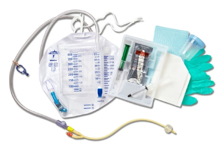 Indwelling Catheter Tray Closed System / Foley 16 Fr. 10 cc Balloon Silicone Elastomer Coated Latex