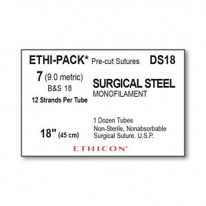 Ethi-Pak Surgical Pre-Cut Steel Monofilament Sutures