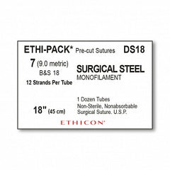 Ethi-Pak Surgical Pre-Cut Steel Monofilament Sutures