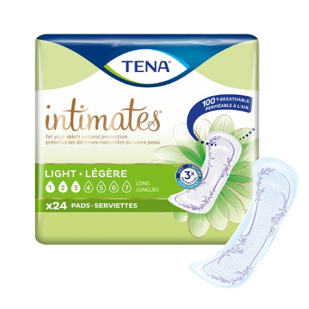 Bladder Control Pad TENA® Intimates™ Ultra Thin Light Long 10 Inch Length Light Absorbency Dry-Fast Core™ One Size Fits Most Adult Female Disposable