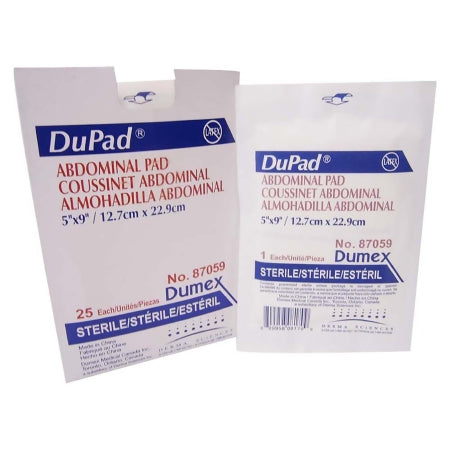 Abdominal Pad DuPad® Cellulose 1-Ply  Rectangle Sterile