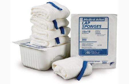 Surgical Laparotomy Sponge Cotton 4 X 18 Inch 5 Count Rigid Tray Steri ...
