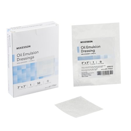 Oil Emulsion Impregnated Dressing 3 X 3 Inch Acetate Gauze USP White Petrolatum / Mineral Oil Sterile