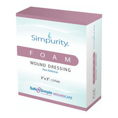 Foam Dressing Simpurity™ 3 x 3 Inch Square Non-Adhesive without Border Sterile