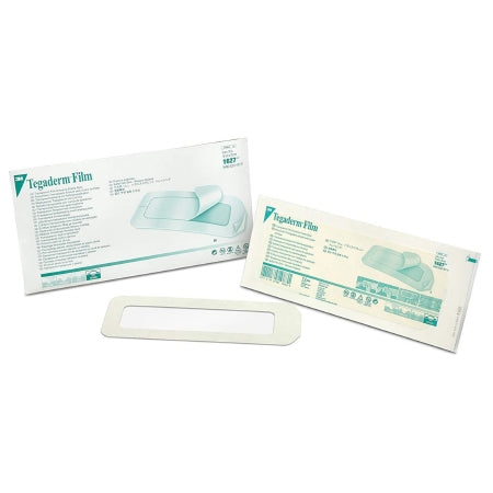 Transparent Film Dressing 3M™ Tegaderm™ Rectangle 4 X 10 Inch Frame Style Delivery With Label Sterile