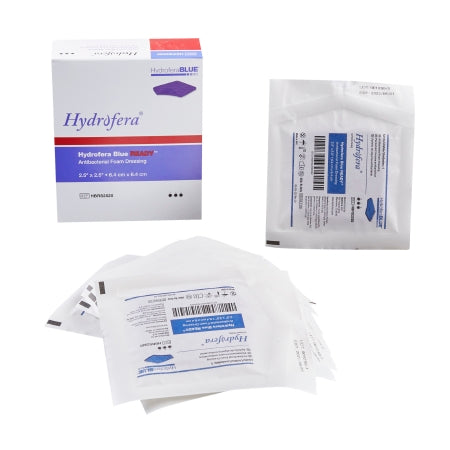 Antibacterial Foam Dressing HydraferaBLUE® READY 2-1/2 X 2-1/2 Inch Square Non-Adhesive without Border Sterile