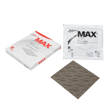 Silver Foam Dressing PolyMem® MAX 8 X 8 Inch Square Sterile