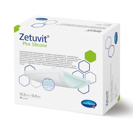 Super Absorbent Dressing Zetuvit® Plus Silicone Non-Bordered 3 X 3 Inch Silicone / Cellulose / Super Absorbent Polymer Square Sterile