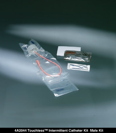 Intermittent Catheter Kit Touchless® Male 14 Fr. Without Balloon Red Rubber